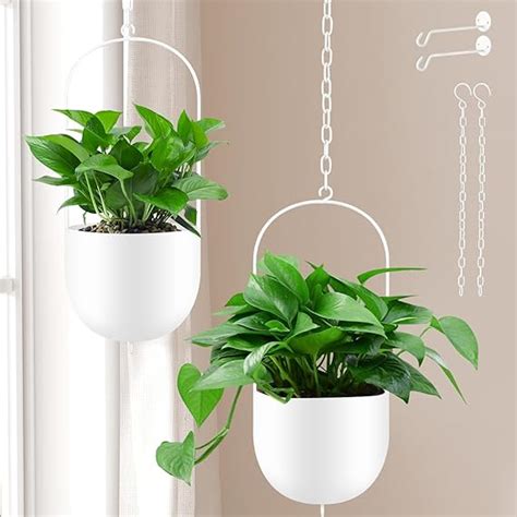 ibigbean Indoor Hanging Planters, Ceiling Round Metal Hanging Planter ...