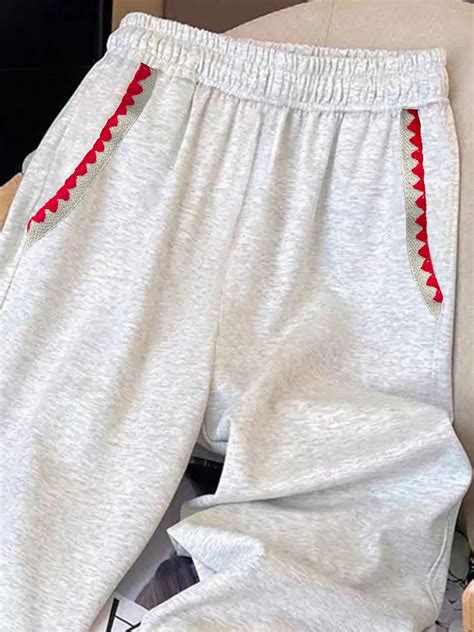 [Slightly Stretchable] High Waist Off White Embroidered Straight Leg ...