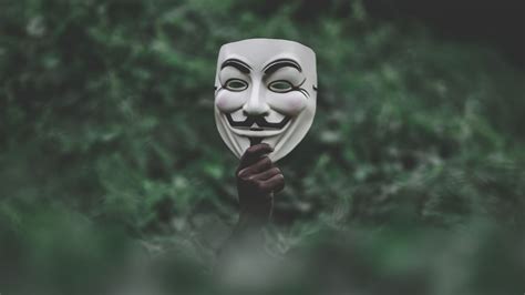 Download wallpaper 1920x1080 mask, hand, anonymous, grass full hd, hdtv ...