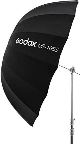 Godox UB-165S, 65 inch/165cm, Parabolic, Black Reflective Umbrella ...