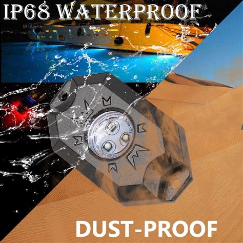 Buy Moso LED RGB LED Rock Light, 4 RGB LED Pods Multicolor Neon Rock ...