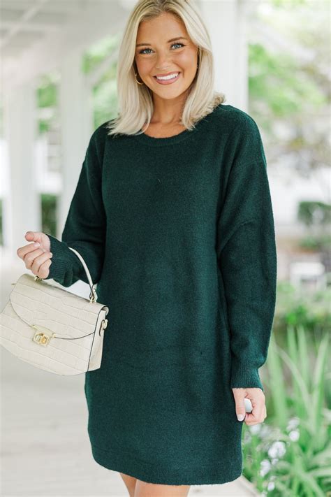 Feeling Your Best Emerald Green Sweater Dress – Shop the Mint