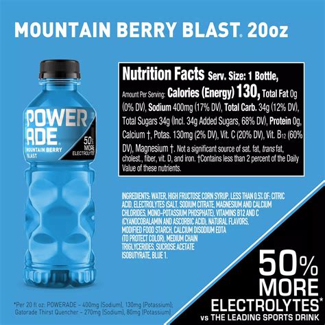 Powerade Mountain Berry Blast Sports Drink 8 pk Bottles - Shop Sports ...