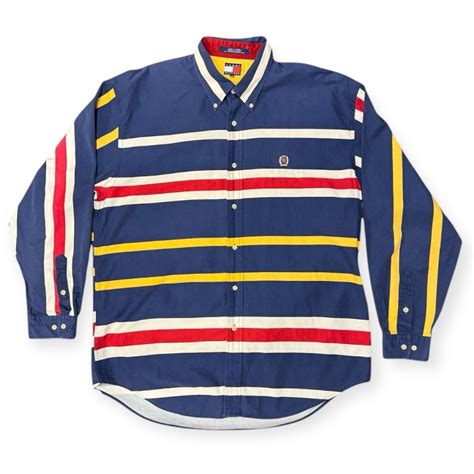 《90s TOMMY HILFIGER》STRIPE SHIRT XL | DAP used clothing