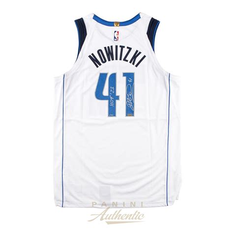 Dirk Nowitzki Autographed White Dallas Mavericks Authentic Jersey with ...