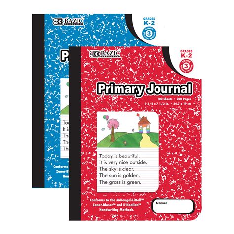 BAZIC Primary Journal Composition Book Marble, 100 Sheet Drawing ...