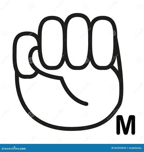 Vector Sign Language Icon Letter M Stock Vector - Illustration of ...