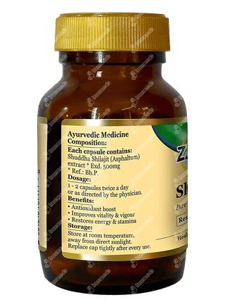 Zandu Shilajit Capsule 60 - Uses, Side Effects, Dosage, Price | Truemeds