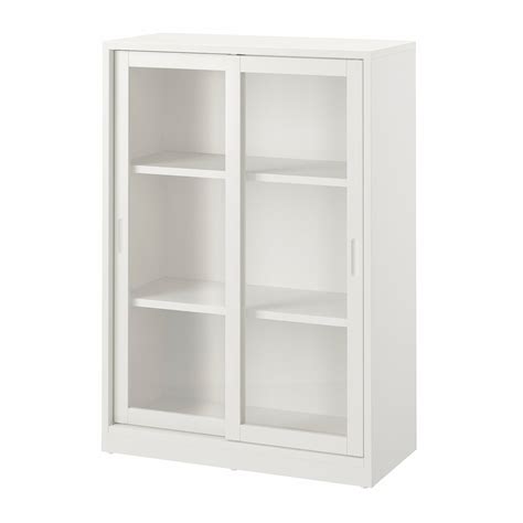 TONSTAD cabinet with sliding glass doors, off-white, 81x37x116 cm (317 ...