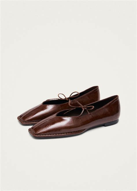 Sway Patent Brown Leather Ballet Flats | ALOHAS