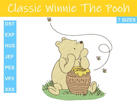Classic Winnie the Pooh Embroidery Design Files - Etsy UK