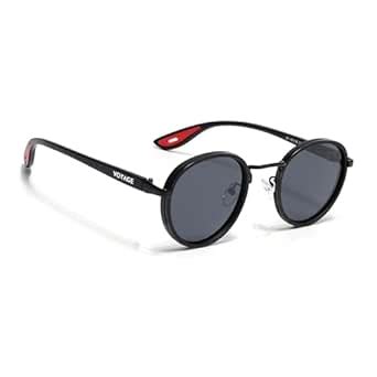 Buy Voyage Round Polarized Sunglasses for Men & Women (Black Lens ...