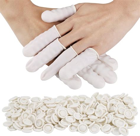300 Pcs Latex Finger Cots Large Latex Finger Cots White Disposable ...
