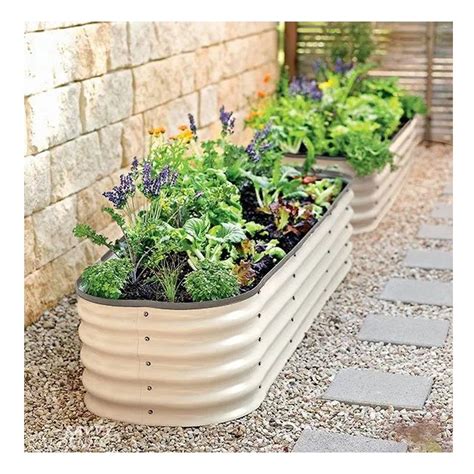 Land Guard Large Metal Garden Bed Kit Glazed Galvanized Planter Boxes ...