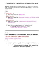 Image result for Conditionals Make Unit 4 Lesson 8 Activity Guide Answers