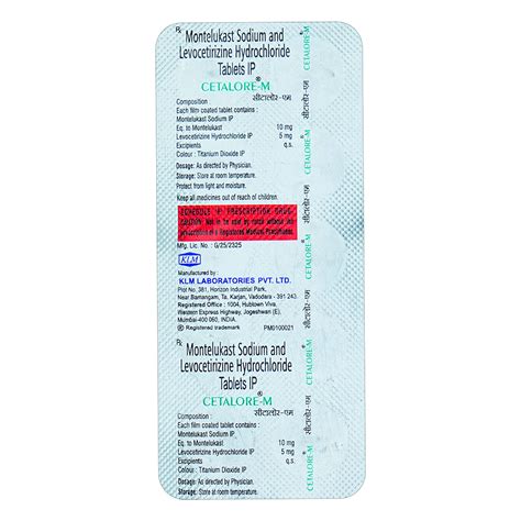 Cetalore-M 10/5 Tablet | Uses, Side Effects, Price | Apollo Pharmacy