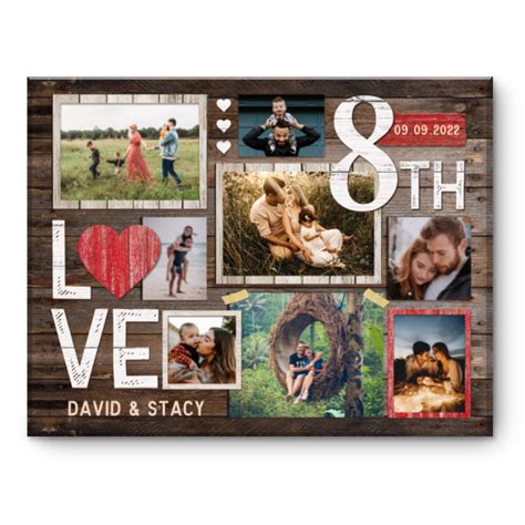 Eighth Wedding Anniversary Gift, 8th Anniversary Photo Collage, 8th ...