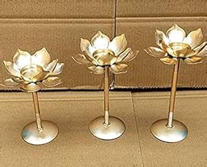Buy Agaas Enterprises Metal Lotus Design Candle Holder Online at Low ...