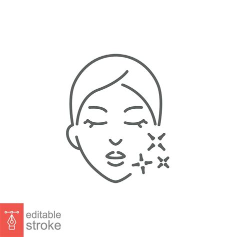 Skin care icon. Simple outline style. Face, beauty, health, woman ...