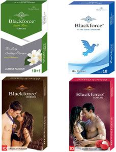 Black Force Jasmine::Mint::Chocolate::Lychee Flavoured Condoms 4 Box ...