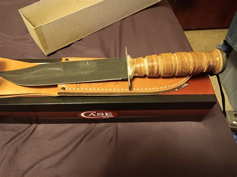 Case xx U.S. Marines USMC Knife Fixed Blade Grooved Leather Carbon Steel 00334 | eBay