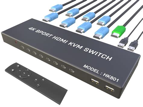 KVM Switch HDMI 8 Port - HDMI Switch with Remote- USB Switch Selector ...