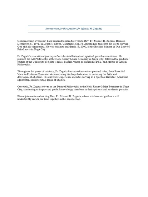 Image result for Speaker Introduction Example