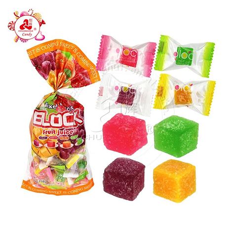 Fruity Flavor Cube Shaped Chewy Soft Gummy Candy Block - Candy and Gummy