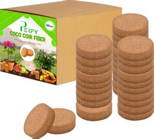 PERFY Coco Coin 200 Pcs, disc for Potting Soil Mix, 60mm Pellets for ...