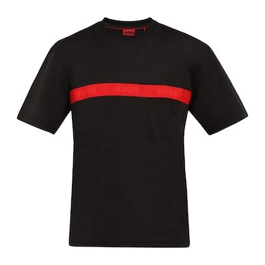 Buy Men Black Center Red Logo Tape T-shirt Online at The Collective ...