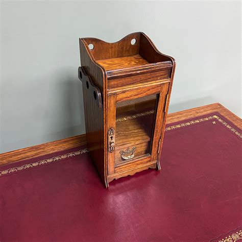 Small Oak Antique Smoking Cabinet - Antiques World