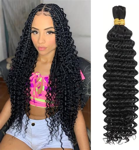 Amazon.com : HWO 100 Percent Human Braiding Hair for Boho Braids Deep ...