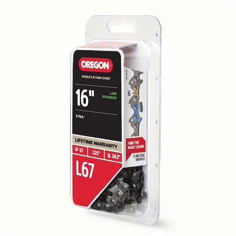 Oregon L67 67 Link Replacement Chainsaw Chain For 16-in, 0.063-in Gauge ...
