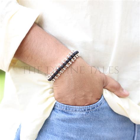 Silver-Plated Karungali Chain Bracelet – The Divine Tales