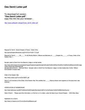 OES Demit Letter - Blank Fillable Template | Fill Out, Print & Download ...