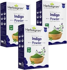 Herbalgram Natural Organic Indigo Powder For Black Hair Color & Hair ...
