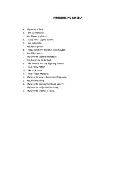 Image result for Introducing Myself Paragraph Examples