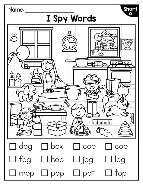 Free printable cvc word i spy worksheets – Artofit