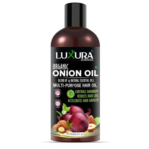 Buy Luxura Sciences 250 ML Onion Hair Oil with 14 Essential Oils, Multi ...