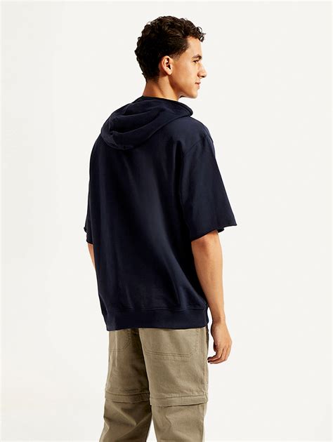 Men's Embossed Navy Hooded Sweatshirt – Levis India Store