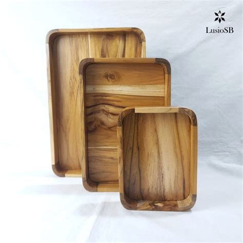 Promo Nampan Kayu Jati Simple LusioSB Wooden Tray Teak Wood - 20 x 15 ...