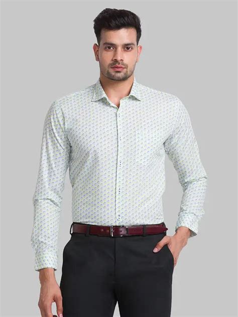 Men Green Slim Fit Print Cotton Shirts – MyRaymond