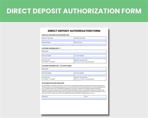 Employee Direct Deposit Forms New Employee Payroll Information