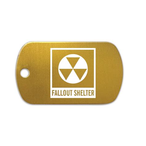 Fallout Shelter Symbol GI Dog Tag Aluminum Keychain nuclear radiation ...
