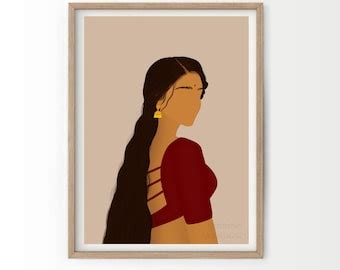 South Asian Woman Art Desi Girl Wall Art Print Indian - Etsy India