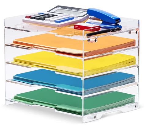 File Paper Organizer Letter Tray for Desk Office Supplies Folder ...