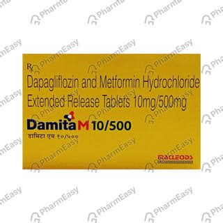 Damita M 10/500mg Strip Of 10 Tablets: Uses, Side Effects, Price ...