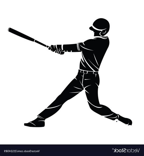 Baseball Player Silhouette Vector at Vectorified.com | Collection of ...