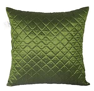 Buy Zikrak Exim Single Green Box Quilted Cushion Covers 40X40 cm (16X16 ...