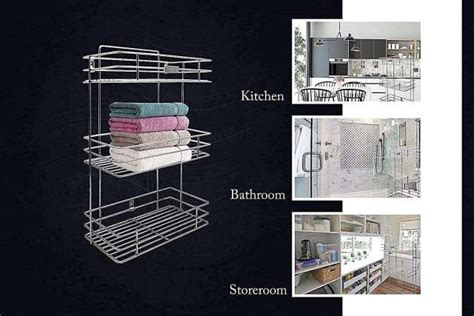 Stainless Steel Storage Rack 3 Layer Wall Mount Hanging kitchen rack ...